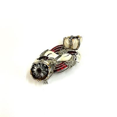 1063 RARE Coro Quivering Camellia Trembler Pin Brooch