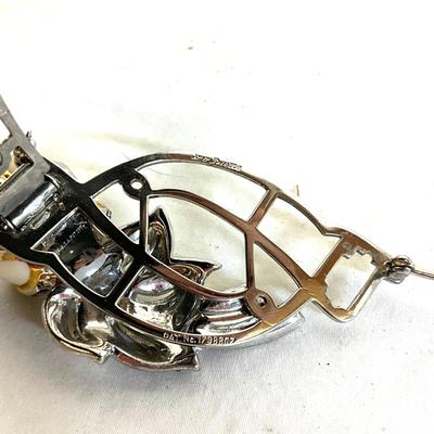 1063 RARE Coro Quivering Camellia Trembler Pin Brooch