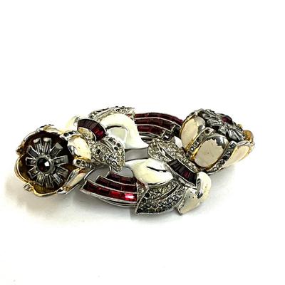 1063 RARE Coro Quivering Camellia Trembler Pin Brooch