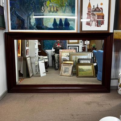 1951 Large Custom Made 8' Mahogany Wall Mirror
