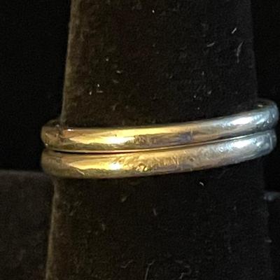 TWO STERLING SILVER BANDS
