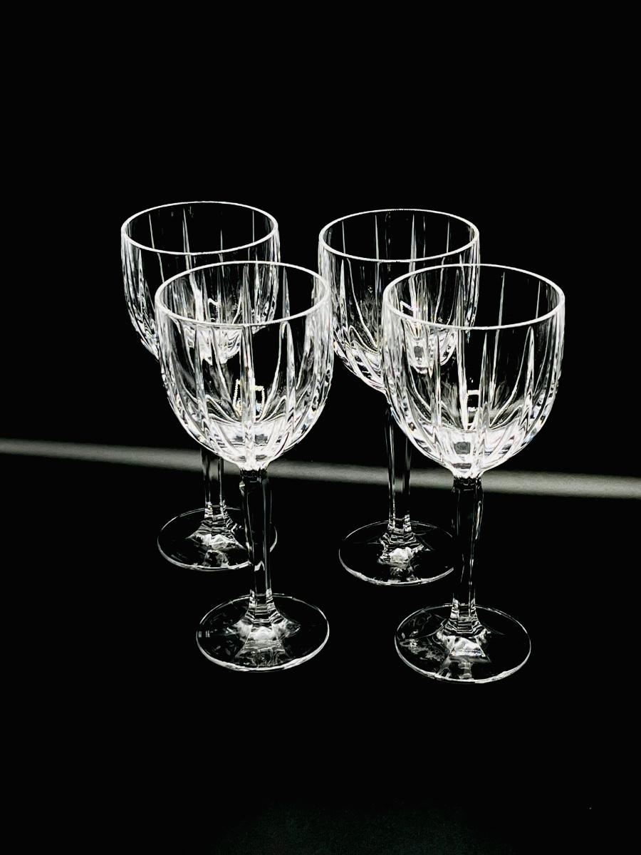 WATERFORD Marquis Omega Set Of Four 4 Crystal Wine Glasses