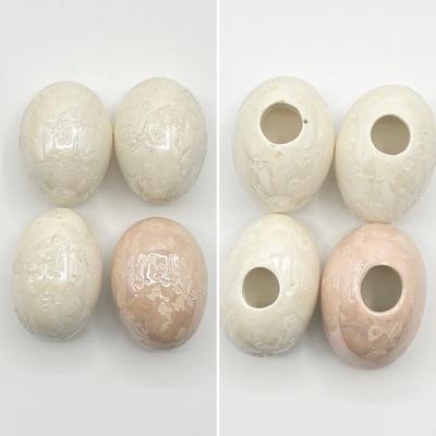 Vtg. Hand Painted Porcelain Easter Eggs ~ Set Of Ten (10)
