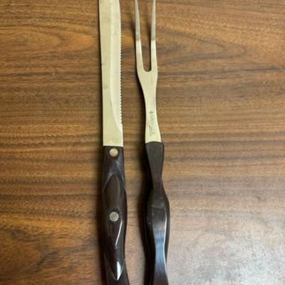 Vintage Cutco carving knife & fork set