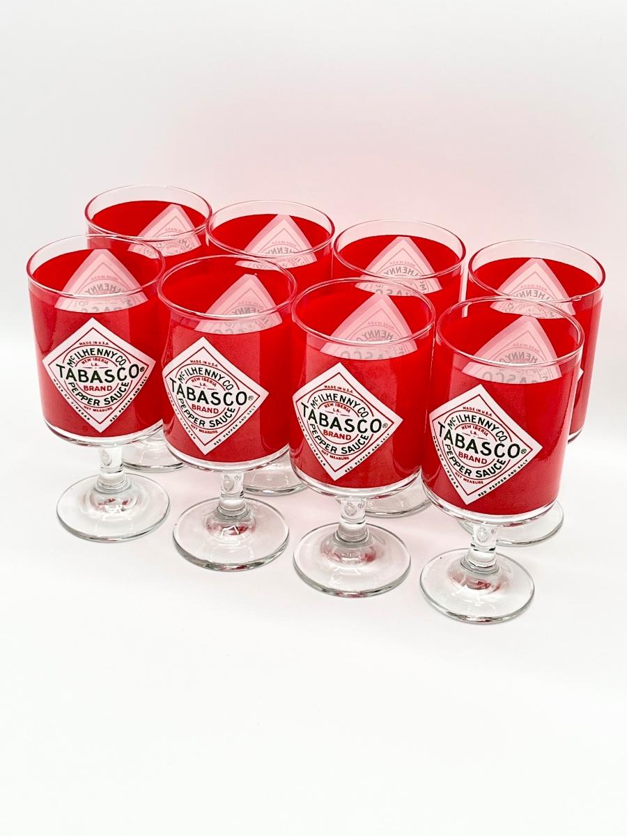 TABASCO ~ Bloody Mary Stemmed Glasses ~ Set Of Eight (8) | EstateSales.org