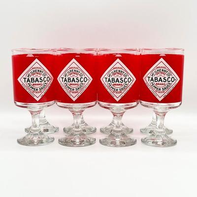 TABASCO ~ Bloody Mary Stemmed Glasses ~ Set Of Eight (8)