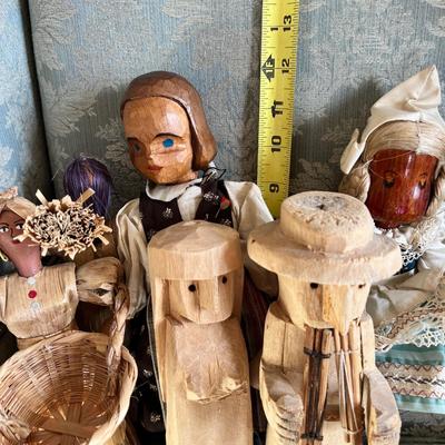 Antique Vintage Wooden Doll Lot