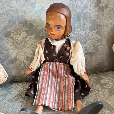 Antique Vintage Wooden Doll Lot