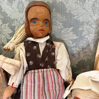 Antique Vintage Wooden Doll Lot