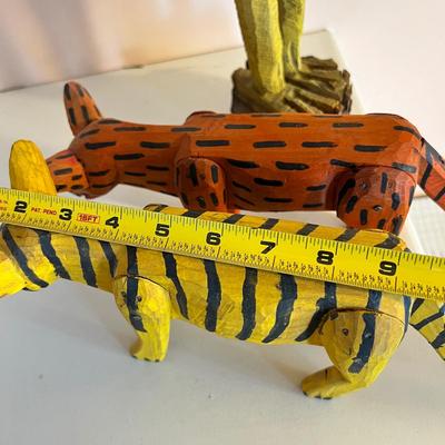Lot Vintage Wood Carved Art Figurines
