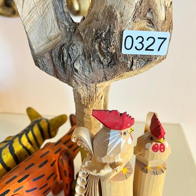 Lot Vintage Wood Carved Art Figurines