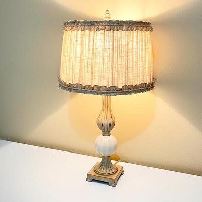 Farmhouse Style Table Lamp ~ With Burlap Lampshade