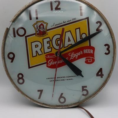 REGAL Lager Beer Light-up Clock (See Description)
