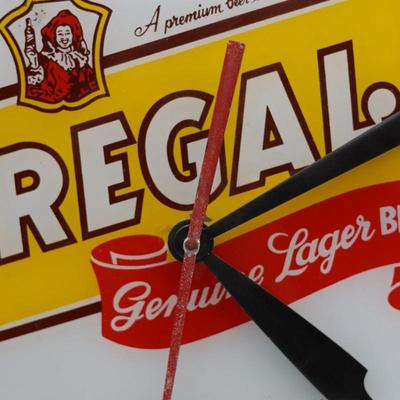 REGAL Lager Beer Light-up Clock (See Description)