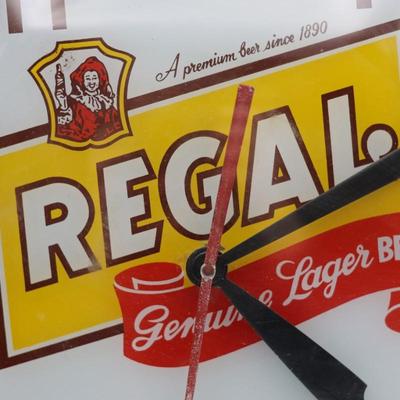 REGAL Lager Beer Light-up Clock (See Description)