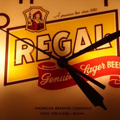 REGAL Lager Beer Light-up Clock (See Description)