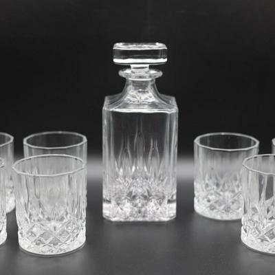 Crystal Decanter w/ (7) Glasses - Never Used