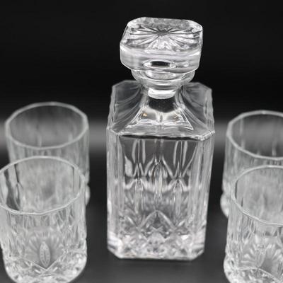 Crystal Decanter w/ (7) Glasses - Never Used