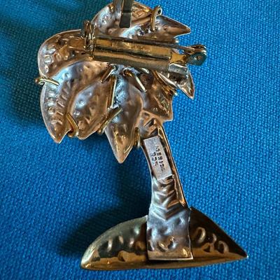 Sterling Silver Palmetto Tree Brooch-Pendant