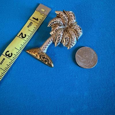 Sterling Silver Palmetto Tree Brooch-Pendant