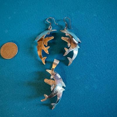 Sterling Silver Dolphin Jewelry Lot
