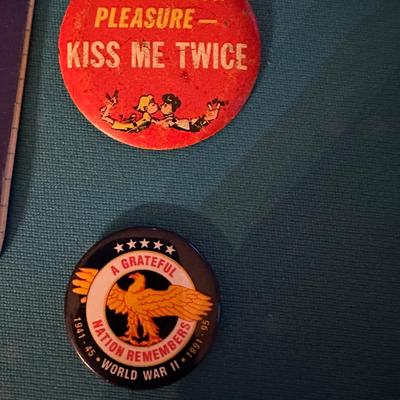 Vintage Button Pin Patch Lot