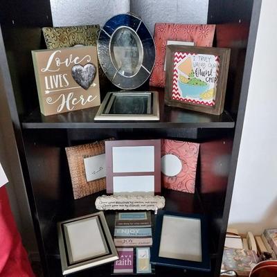 TIN WALL FRAMES, OVAL STAINED GLASS AND OTHER FRAMES