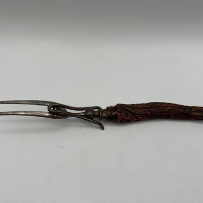 Antique Wostenholm Carving Set w/ Antler/Horn Handles