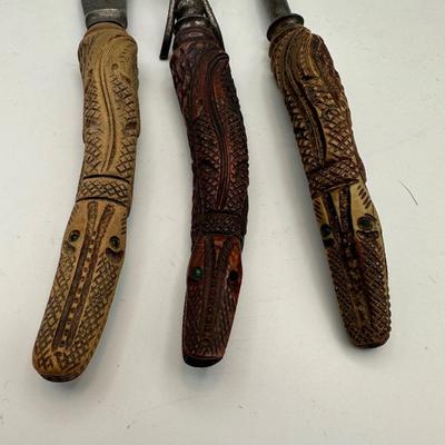 Antique Wostenholm Carving Set w/ Antler/Horn Handles