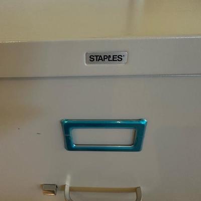 Lot 688 Staples 4 drawer file cabinet