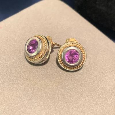 Amethyst Necklace Bracelet Earrings Lot