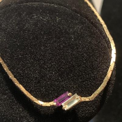 Amethyst Necklace Bracelet Earrings Lot