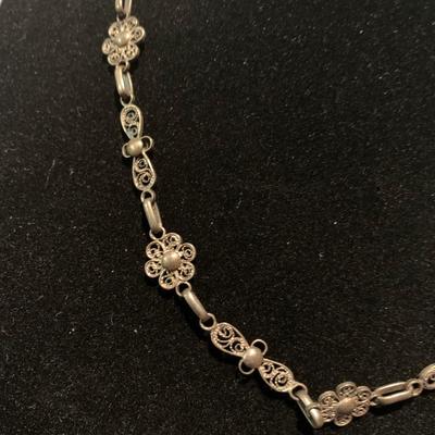 Sterling Necklace & Sterling Duck Stick Pin
