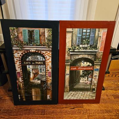 Pair of French City Scene Prints on Canvas (LR-DW)