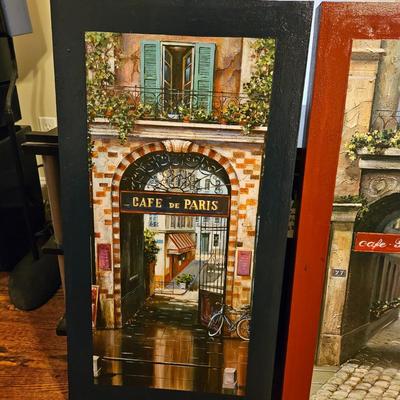 Pair of French City Scene Prints on Canvas (LR-DW)