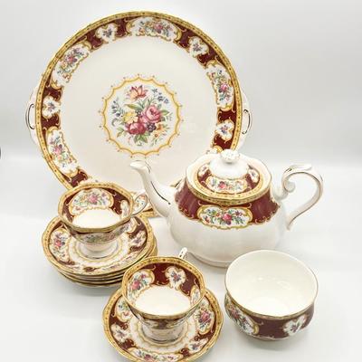 ROYAL ALBERT ~ Lady Hamilton ~ Bone China Service For Six Tea Set