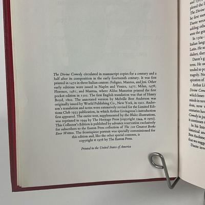 122 "The Divine Comedy Of Dante Alighieri" by Dante Alighieri. 1978; The Easton Press "Collector's Edition"