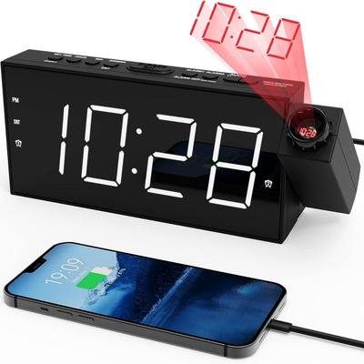 NEW Projection Alarm Clock with USB Charger (CR1001F)