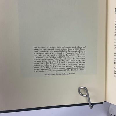 125 "The Alhambra" by WASHINGTON IRVING. 1978; The Easton Press "Collector's Edition"