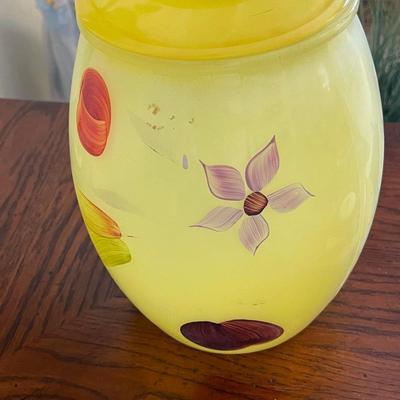 Vintage 1950's MCM Era Bartlett Collins Yellow Handpainted Cookie Jar