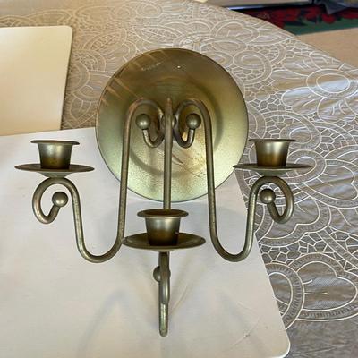 Two Lightweight Brass Wall Candle Sconces