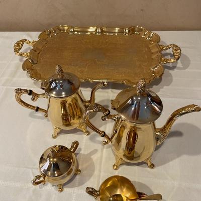 Gold plated coffee & tea set