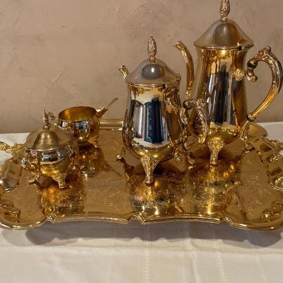 Gold plated coffee & tea set
