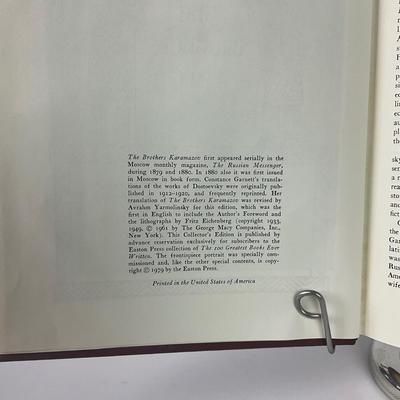 130 "The Brothers Karamazov" by FYODOR DOSTOEVSKY. 1979; The Easton Press "Collector's Edition"