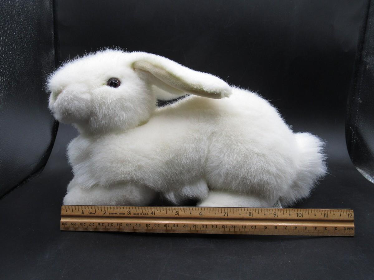 White Fluffy Bunny Rabbit Plush Stuffed Animals Chosun International Polyester Fiber EstateSales