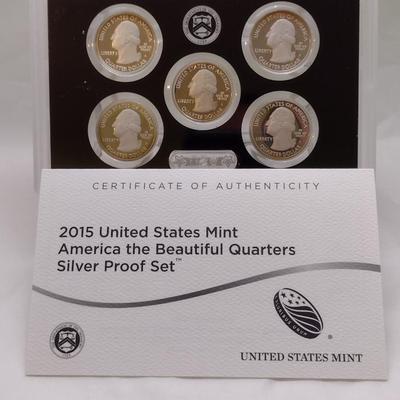 2015 U.S. Mint America the Beautiful Silver Proof Quarter Coin Set (#173)