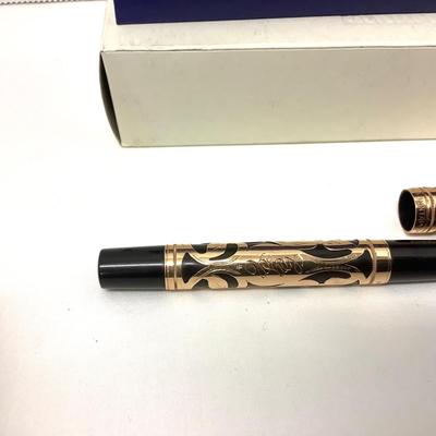 1109 Waterman Paris 514 Trefoil Fountain Pen Solid Gold Overlay