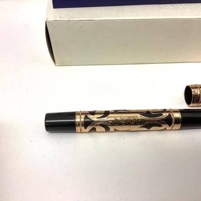 1109 Waterman Paris 514 Trefoil Fountain Pen Solid Gold Overlay