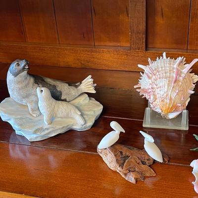 Seashell and Flower Figurine Lot