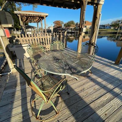 Antique Outdoor Patio Set with Rocking Chairs - Needs Some TLC ****SEE DETAILS